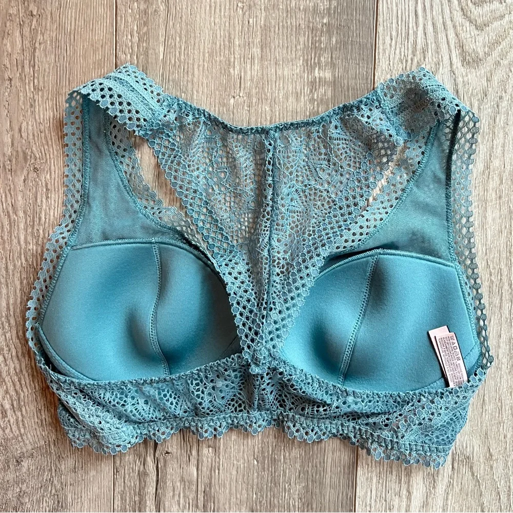 NWT Victoria’s Secret Teal Lace Lightly Lined Racerback Bralette | Size: S - Picture 9 of 12